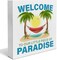 Summer Wall Decor, Funny Beach Bar Decorations, Welcome To Our Little Piece Of Paradise Home Kitchen Bar Wood Sign